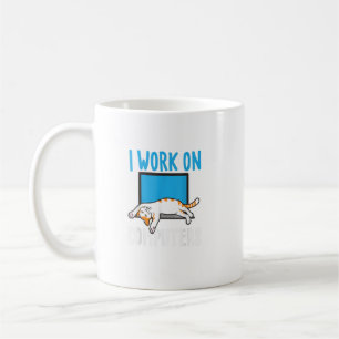 Ich arbeite an Computern lustige Katze Lover Kitte Kaffeetasse