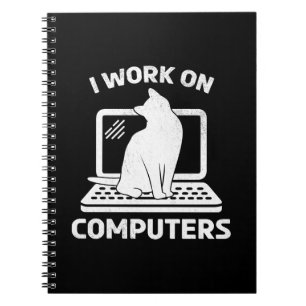 Ich Arbeite An Computern Lustiger Katzenliebhaber Notizblock