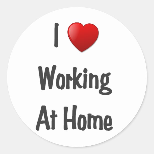 Ich arbeite bei Zuhause Runder Aufkleber (Vorderseite)