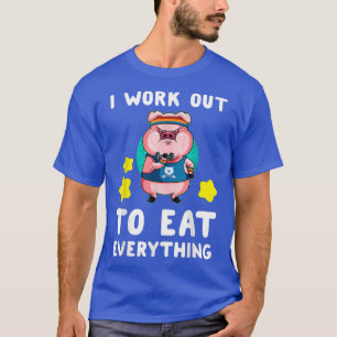 Ich arbeite daran, alles Funny Pig Weightlifti zu T-Shirt