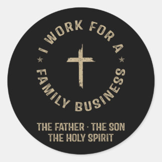 Ich Arbeite Für Ein Familienunternehmen Christlich Runder Aufkleber