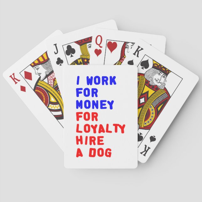 Ich arbeite für Geld für Loyalitätsstipendien für  Spielkarten (Rückseite)