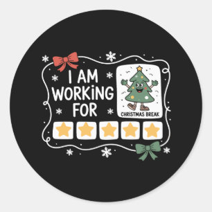 Ich arbeite für Weihnachten Weihnachten Weihnachte Runder Aufkleber