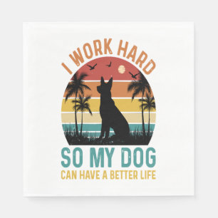 Ich arbeite hart, damit mein Hund ein besseres Shi Serviette