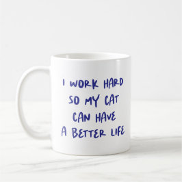 "Ich arbeite hart..." Funny Cat Lovers & Co-Worker Kaffeetasse
