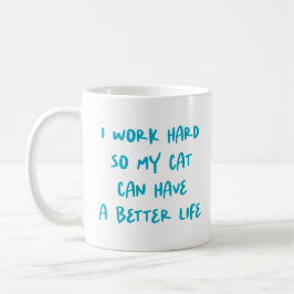 "Ich arbeite hart..." Funny Cat Lovers & Co-Worker Kaffeetasse