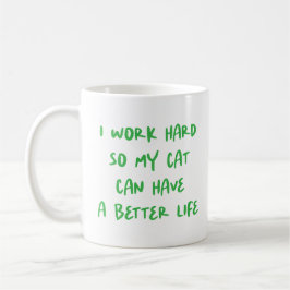 "Ich arbeite hart..." Funny Cat Lovers & Co-Worker Kaffeetasse