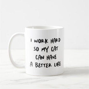 "Ich arbeite hart..." Funny Cat Lovers & Co-Worker Kaffeetasse