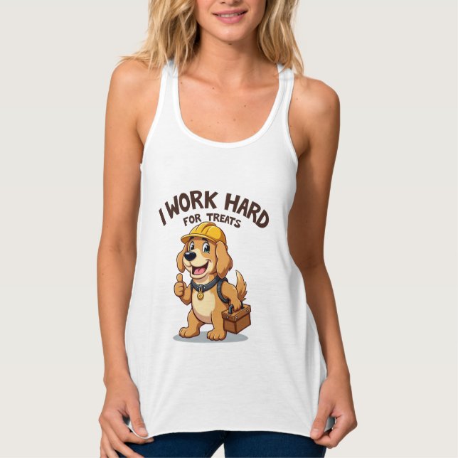 Ich arbeite hart für Leckereien Funny Golden Retri Tank Top (Vorderseite)