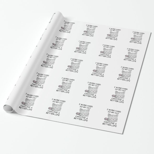 Ich arbeite hart geschenkpapier (Ungerollt)