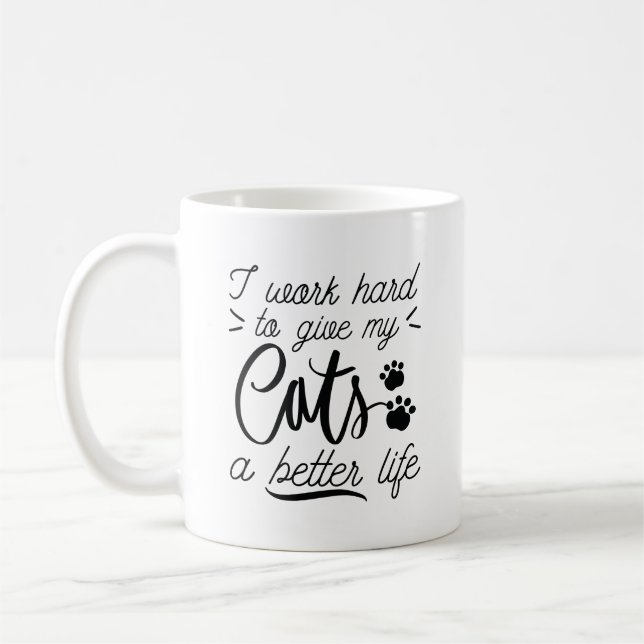 Ich arbeite hart kaffeetasse (Links)