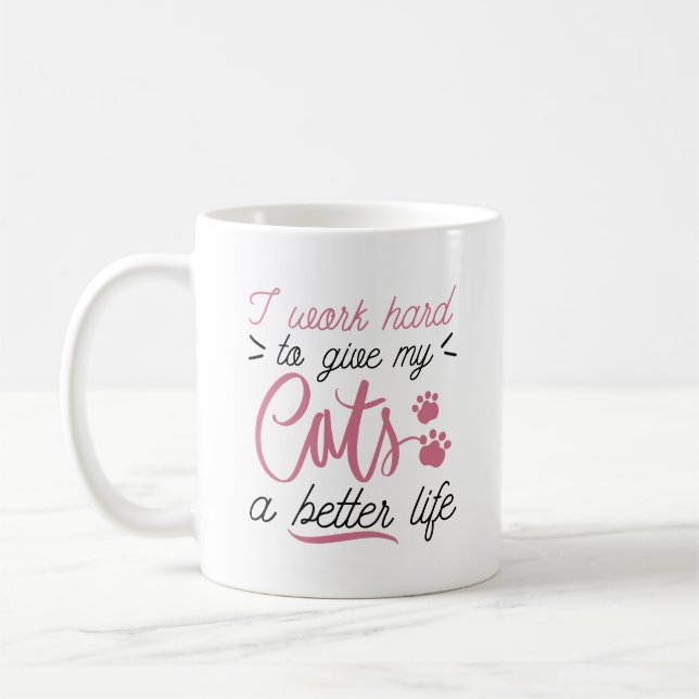 Ich arbeite hart kaffeetasse (Links)