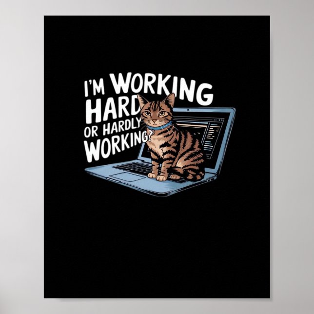 Ich arbeite hart oder arbeite kaum im Baseball ¾-S Poster (Vorne)