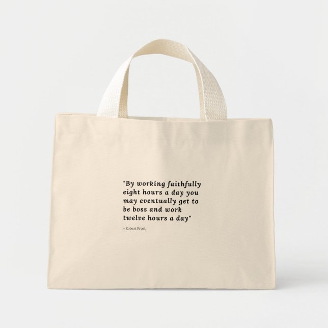 Ich arbeite hart T - Shirt Tote Bag Mini Stoffbeutel (Vorne)