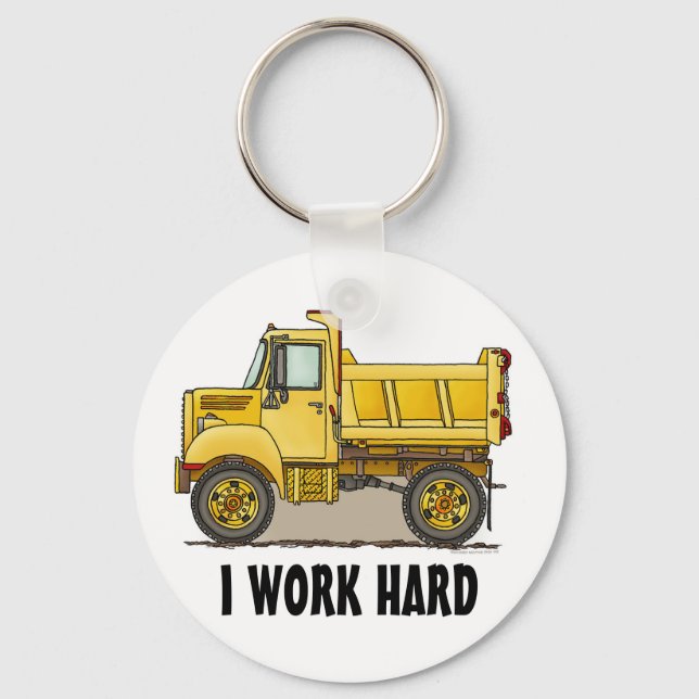 Ich arbeite hart und klumpen LKW Schlüsselkette Schlüsselanhänger (Vorderseite)
