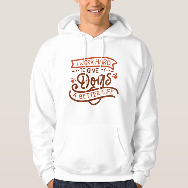 Ich arbeite harte Hunde Hoodie (Vorderseite)