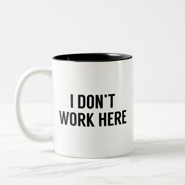 Ich arbeite hier nicht zweifarbige tasse (Links)