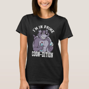 Ich arbeite in einem Raccoon in Premierzustand T-Shirt