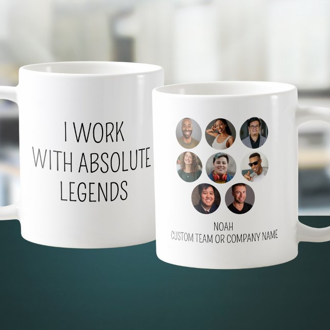 Ich arbeite mit Absolute Legends 8 Foto Office Tea Kaffeetasse (I Work With Absolute Legends 8 Photo Office Team Coffee Mug
)