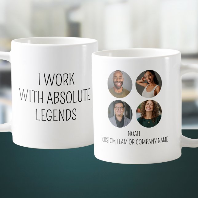 Ich arbeite mit Absolute Leges 4 Foto Office Team Kaffeetasse (I Work With Absolute Legends 4 Photo Office Team Coffee Mug
)