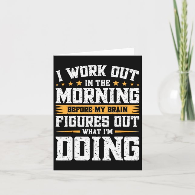 Ich arbeite morgens vor meinen Gehirnzahlen aus Karte (Vorderseite)