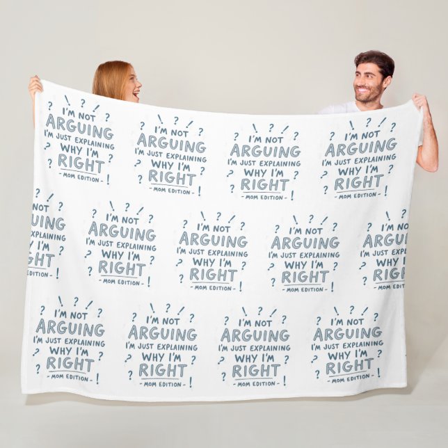 Ich argumentiere nicht, ich habe recht | Funny Mam Fleecedecke (Beispiel)