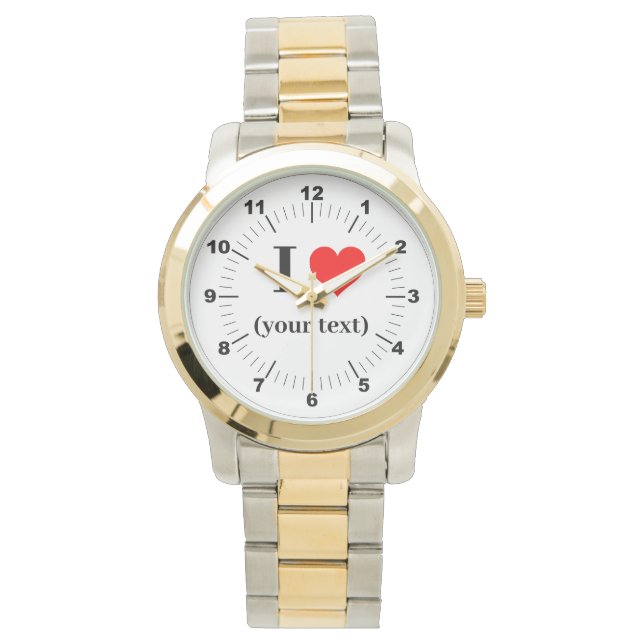 Ich ❤️ Armbanduhr für Frauen (Vorderseite)