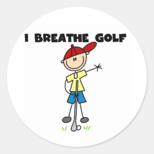 Ich atme Golf Runder Aufkleber