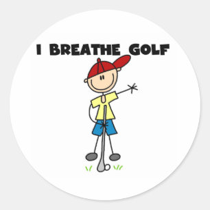 Ich atme Golf Runder Aufkleber