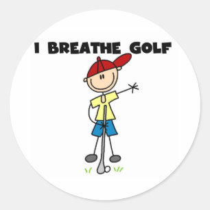 Ich atme Golf T-Shirts und Geschenke Runder Aufkleber