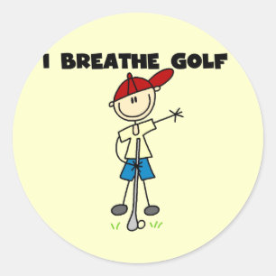 Ich atme Golf T-Shirts und Geschenke Runder Aufkleber