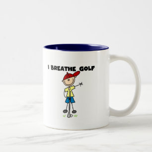 Ich atme Golf T-Shirts und Geschenke Zweifarbige Tasse