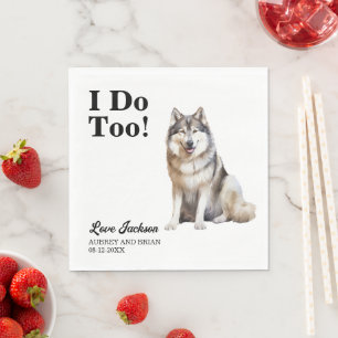 Ich auch Alaskan Malamute Servietten mit Hunde-Fot