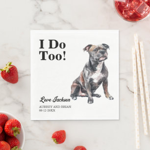 Ich auch! Englisch Staffordshire Bull Terrier Haus Serviette