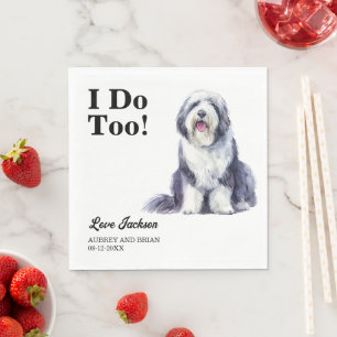 Ich auch! Old English Sheepdog Servietten mit Foto