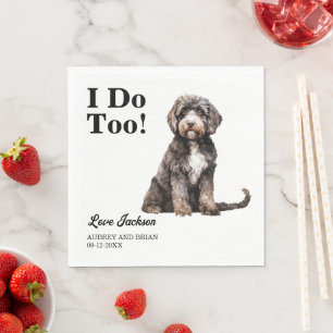 Ich auch! Portugiesischer Wasserhund-Foto Serviette