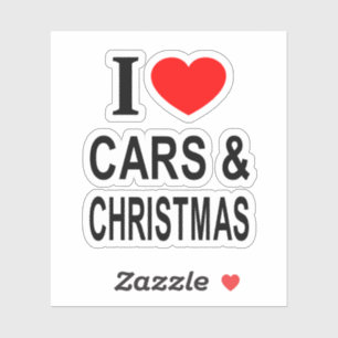 Ich ❤️ AUTOS & WEIHNACHTEN ICH LIEBE AUTOS & WEIHN Aufkleber