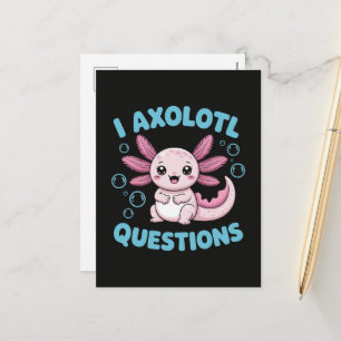 Ich Axolotl Fragen Feiertagspostkarte