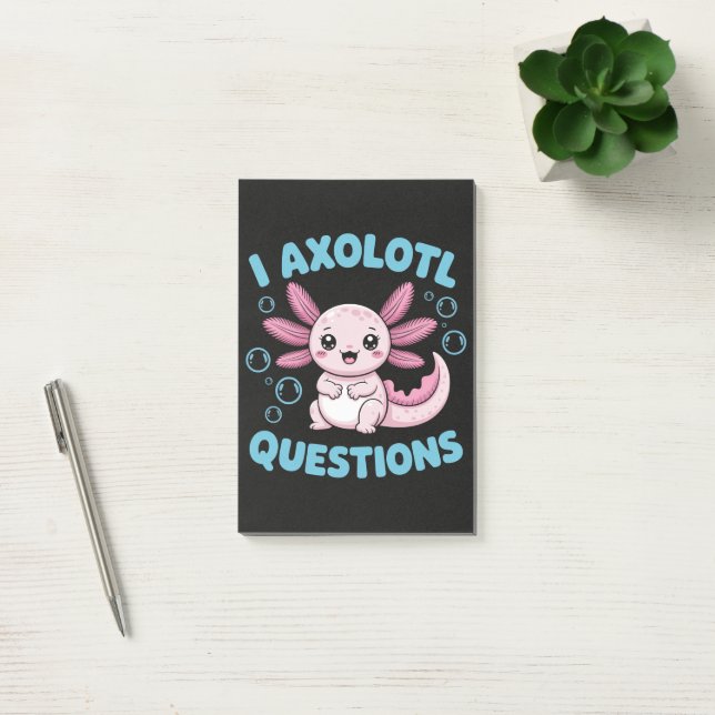 Ich Axolotl Fragen Post-it Klebezettel (Büro)