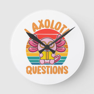 Ich Axolotl Fragen Runde Wanduhr