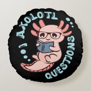 Ich Axolotl Fragen Rundes Kissen