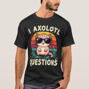 Ich Axolotl Fragen Süß Lustig Retro Sonnenuntergan T-Shirt