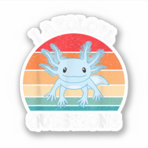 Ich Axolotl Fragen Süß Retro Lustig Axolotl Aufkleber