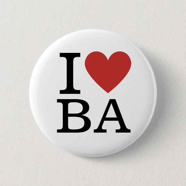 Ich ❤️ BA Business Analytics Mitarbeiter CUSTOM Bu Button (Vorderseite)