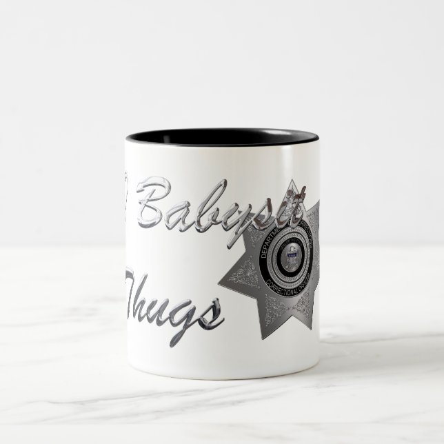 Ich Babysit Thugs-C.O. Tasse der Offiziere, Silber (Mittel)