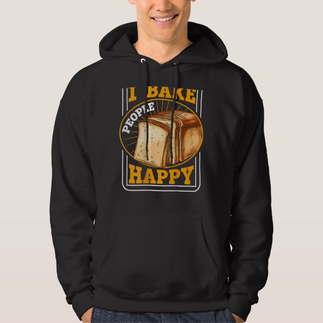 Ich backe die Leute glücklich Backbrot backen Hoodie (Vorderseite)