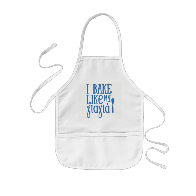 Ich backe wie meine Yiayia lustige griechische Kin Kinderschürze (Vorne)
