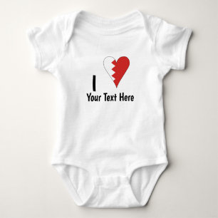 Ich (Bahraini Heart Flag) Personalisiert  Baby Strampler