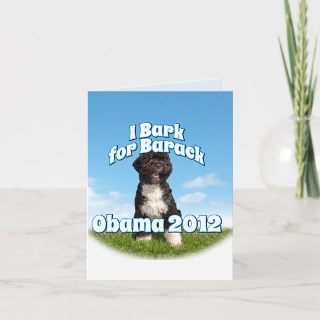 Ich Bark für Barack, Bo der erste Hund Obama Karte (Vorderseite)