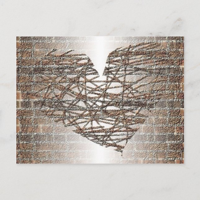 Ich baute eine Wand um mein Herz Postkarte (Vorderseite)